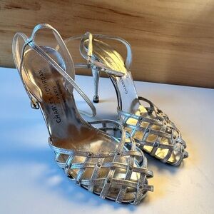 Charles Jourdan Metallic Silver Heels